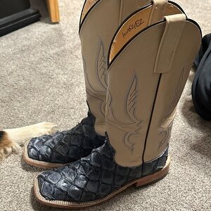 Anderson Bean Blue and Tan Cowboy Boots